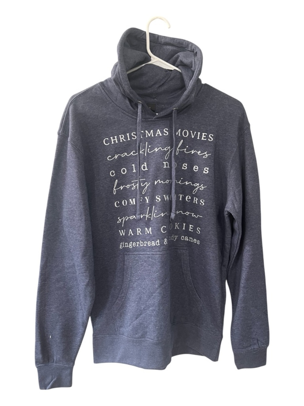 District Heather Blue Christmas Hoodie Women Size S NWOT - Picture 2 of 9